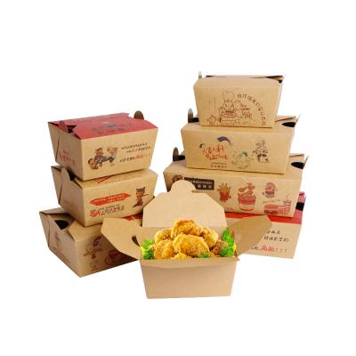 China Recycled Materials To Go Food Packaging Fried Chicken Noodle Hamburger Pizza Packing Ever Fast Food Bespoke Private Label Packing Box for sale