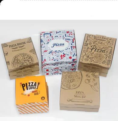 China Recycled Materials Custom Printed Disposable Fast Food Packaging Box Eco-Friendly Kraft Paper Compostable Pizza Box for sale