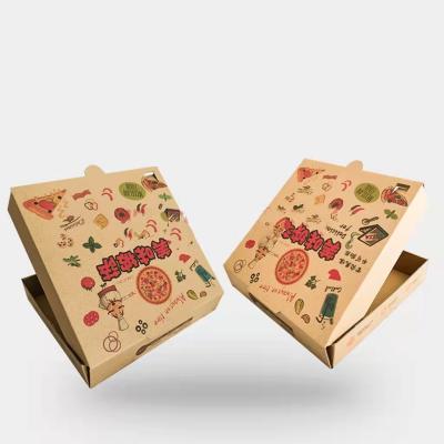 China Wholesale Recycled Materials Pizza Shop Different Size 6 8 10 Inch Food Custom Printed Logo Pizza Flute Corrugated Carton Box Packaging for sale