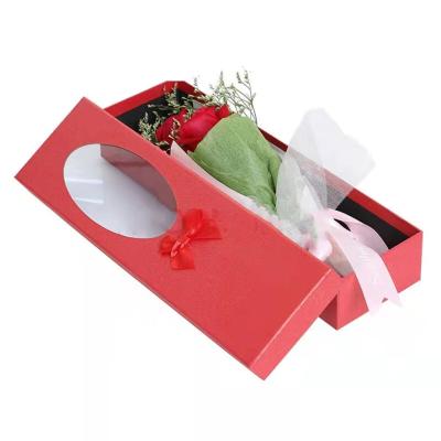 China Recycled Materials A Life Like Trending New Custom Square Rose Flower Boxes Packaging Single Rectangle 2022 Wholesale Paper Flower Gift Boxes for sale