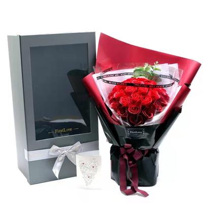 China Custom Luxury Floral Gift Rose Packaging Box Flower Bouquet Recycled Empty Paper Cardboard Materials Para Flores Packaging Box for sale