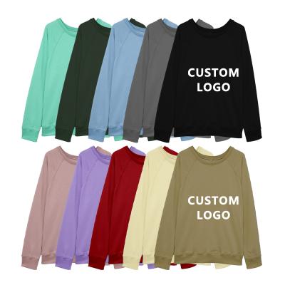 China QUICK DRY Custom Logo Solid Color Sleeve Hoodies Crewneck Sweatshirts Sweatshirt Sudaderas Casual Women Long for sale