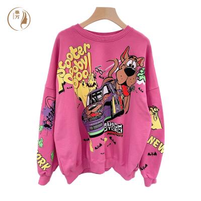 China 2021 Autumn Women Hoodies Cartoon Print Funny Sweatshirt Streetwear Hip Hop Cool Pullover Anti-wrinkle Tops Sweatshirts for sale