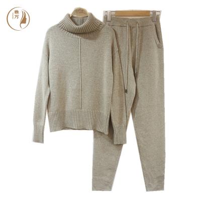 China Custom Wholesale Round Style Graphic Crop Street Business Suit 100% Cashmere Long Sleeve Anti-pilling Long Sleeve Top Sweaters For Knitted Set for sale