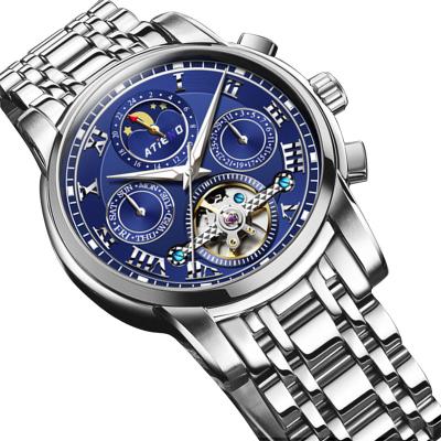 China Luxury High Quality Sapphire Glass Men's Watch Custom Logo Atieno Tourbillon Automatic Date Watches for sale