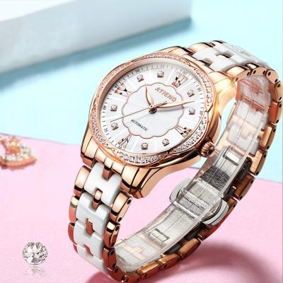 China Automatic Date Classic Lady Watches Automatic Wristwatch Women Stainless Steel Business Ceramic Wristwatch For Female for sale