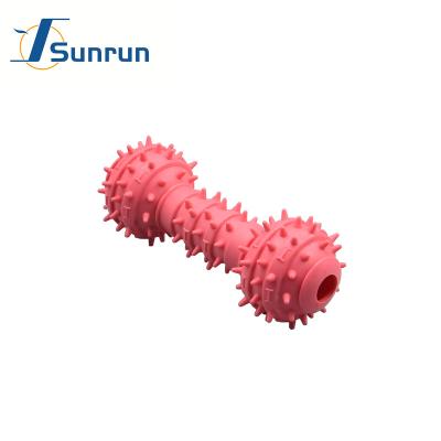 China Natural Rubber Dog Chew Toys Dog Food Toys Dumbbell Style Interactive Pet Viable Non-Toxic Toy Feeder for sale