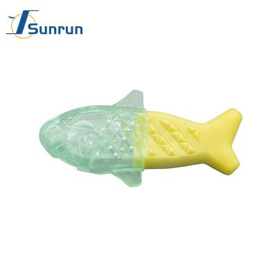 China TPR Toy Summer Fish Shape Interactive Water-filled Thirst Quencher Safe and Non-toxic Viable Toy Teeth Cleaning Chew Toys for sale