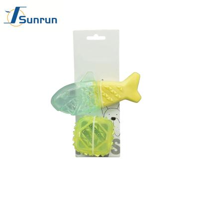 China Viable Fish and Ball Shape Tpr Summer Water-Filled Jelly Pet Toys Dog Bite-resisitant Molar Chew Toys Teeth Cleaning Massager Toys for sale