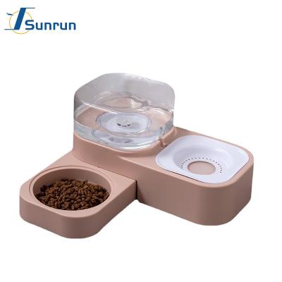 China Automatic 1.5L Automatic Pet Feeder Bowls Dog Cat Double Bowls Pet Feeder Bowl for sale