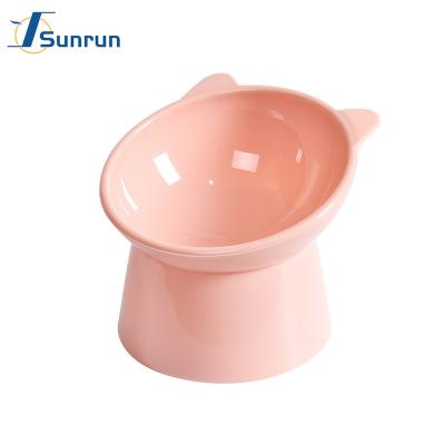 China Viable Plastic Raised Dog Cat Bowls Tilted Elevated Pet Food Water Bowl Pet Feeder Dishes for sale