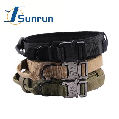 China High Quality Military Tactical Adjustable Breathable Nylon Dog Collar Viable Dog Collar Dog Collar With Metal Buckle for sale