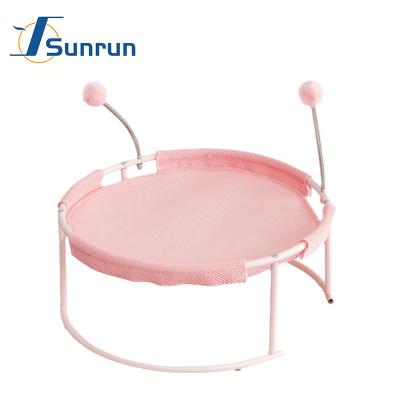 China Best Selling Lovely Viable Cat Bed Iron Frame Cat Nest Removable Round Hammock Lounger Crib Washable Pet Beds for sale