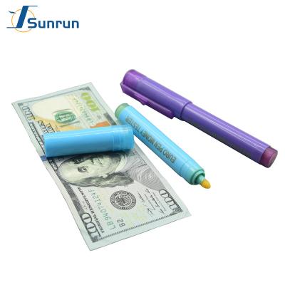 China Plastic 2 In 1 Euro UV Light Pen Money Tester Money Counterfeit Fake Banknote Detector Pen for sale