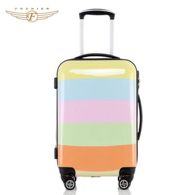 China Rainbow Colorful Design Hard Shell Travel Luggage Bag for sale