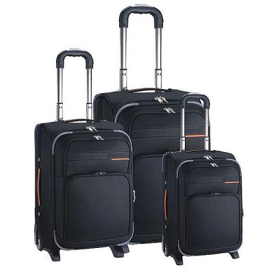 China Soft Lightweight Polyester Style Luggage Trolley Travel Suitcase Carry On for sale