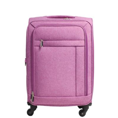 China Cute Pink Polyester Good Quality Cloth Soft Trolley Luggage For Girls for sale