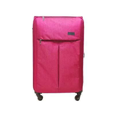 China Good Quality Large Size Polyester Super Soft Travel Trolley Girls Red Luggage Set for sale