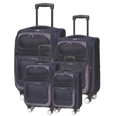 China Factory Wholesale Purple Soft Polyester 4 Piece Travel Bag Luggage Set for sale