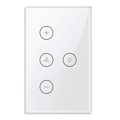 China ABS+ Tempered Glass Smart Wifi Ceiling Fan Regulator Switch Lamp Switch/Smart Wifi Fan Works with Alexa/GoogleHome/IFTTT for sale