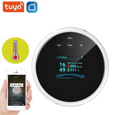 China Tuya WiFi Smart Home Sensor Support LPG GAS Leak Sensor Alarm Fire Safety Detector APP Control Safety Leak Life 123*78*40mm for sale