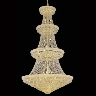 China Hotel Indoor Clear Vintage Chandelier Light Antique Gold Hanging Pendant Lamp for sale