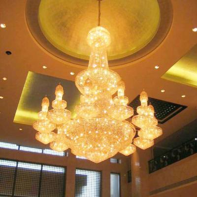 China Empire Traditional Modern Chandelier Light K9 Crystal Hotel Hanging Pendant Light for sale