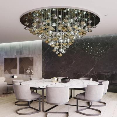 China Contemporary Custom Indoor Large Modern Glass Chandelier Hall Hotel Lobby Decoration Lighting for sale