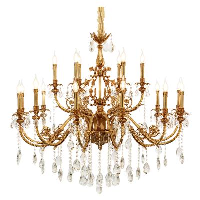 China Mid Century K9 Modern French Luxury Brass Crystal Beads Chandeliers Crystal Lighting for sale