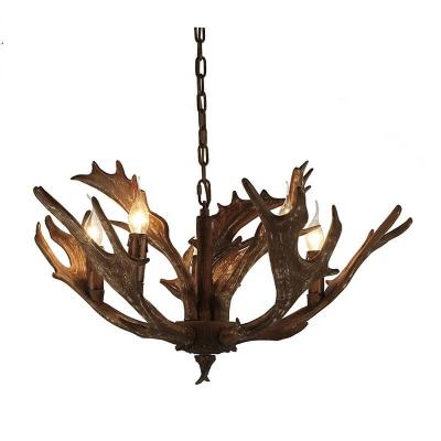 China Wholesale Modern Country Antler Vintage Pendant Lamp Resin Chandelier Antler Deer Pendant Lamp for sale