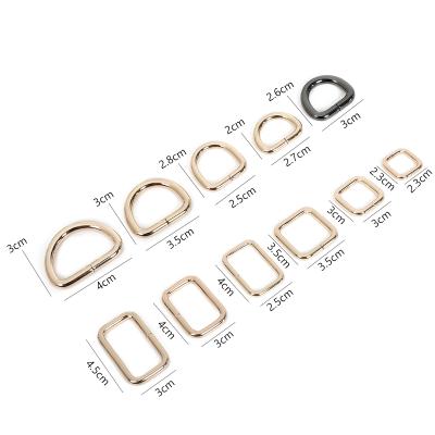 China Metal Accessories Shape Bag Parts Aluminum D-ring Metal Accessories For Handbags for sale