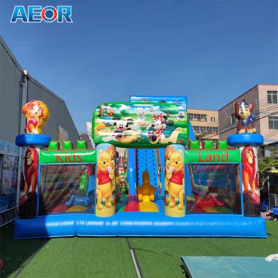 China Commercial pvc inflatable bouncy castle fun city jumping bounce house inflatable combo bouncer for sale