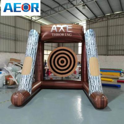 China Inflatable Axe Throwing Games Inflatable Target Dart Board with 1 Air Blower and 4 Axes for Sport Events for sale