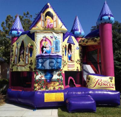 China Disney Princess Bounce House Jumping Castle Pink Inflatable Slide Castle For Party for sale