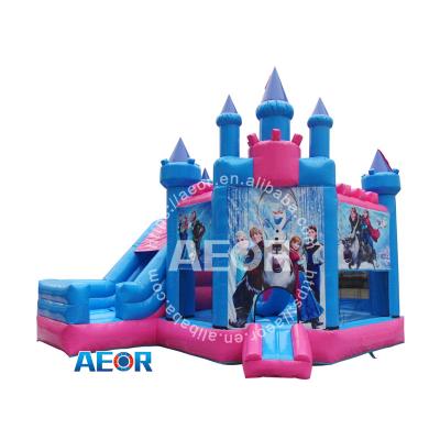 China Pink Princess Palace Bounce House Inflatable Combo Bouncer Playground Outdoor Jumping Castle Kids Princess for sale