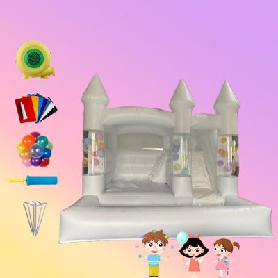 China Jumping Castle Inflatable Bounce House White Bouncy Castle With Slide for Outdoor Kids for sale