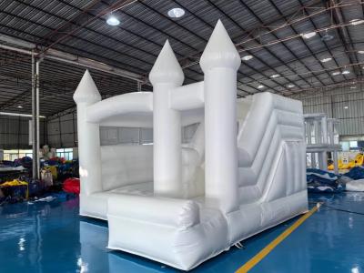 China OEM Inflatable PVC Kids Bouncy Castle 13FT White Bounce House For Weddings & Birthdays With Blower-Factory Price for sale