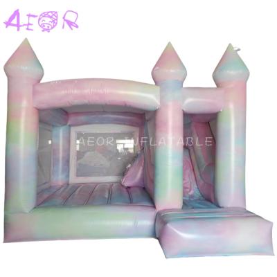 China Party Tie Dye Kleur opblaasbaar Bounce House Slide Tie Dye Bouncy Castle Te koop