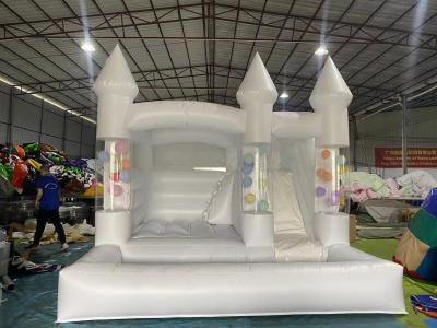 China Hot Sale White Bounce House Pastel Jumping Wedding Bounce Castle Balloons for sale