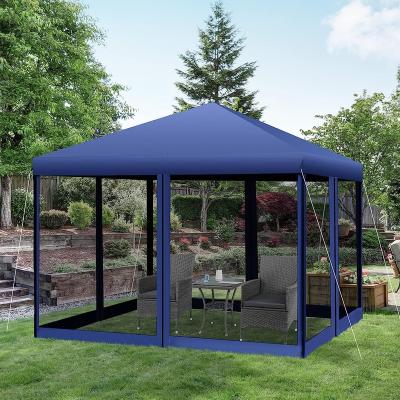 China 10' Rainproof x 10' Pop Up Canopy Tent With Netting, Pop Up Gazebo, Ez Up Screen House Room With Carry Bag for sale