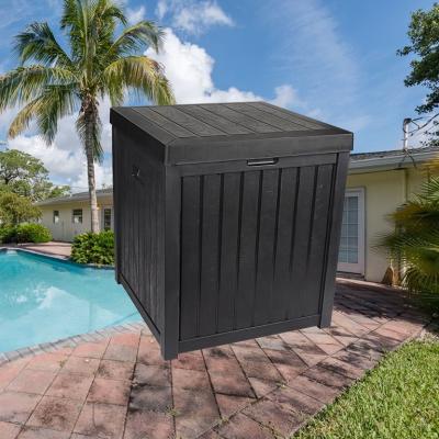 China Sustainable 30 Gallon Resin Deck Box for Patio Furniture Pool Accessories and Storage for Outdoor Toys for sale