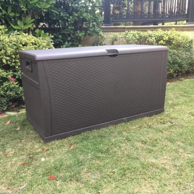 China Sustainable Heavy Duty Outdoor Garden Plastic Boxes Large Style Rattan Storage Platform Box Plastic Container With Cover for sale