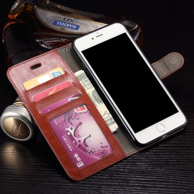 China Wallet Stand Leather Protective Case , Anti - Dirt Iphone 7 Plus Leather Wallet Case for sale