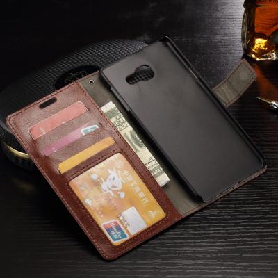 China Protective Galaxy A3 Samsung Leather Wallet Case Crazy Horse Side Open 47.3g for sale