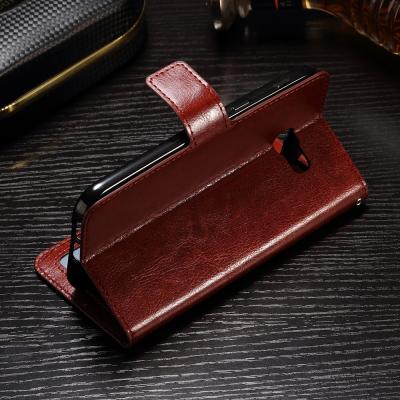 China Soft Protective Crazy Horse Leather Wallet Case For Samsung S8 Side - Open for sale