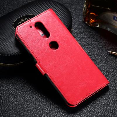 China Customized Moto G4 Plus Leather Case , Crazy Horse PU Motorola Flip Cover for sale