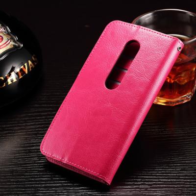 China Crazy Horse Moto G3 Motorola Leather Case Anti -  Dirt Handmade Three Cards Slot for sale