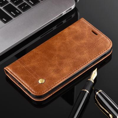 China Oily Vintage Samsung A3 Leather Case , Retro Line Cell Phone Leather Wallet Case for sale