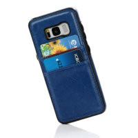 China Slim Card Holder Samsung S8 Back Cover Leather Two Credit Card Slots Snap On for sale