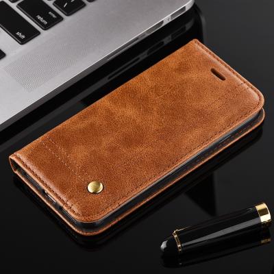 China Oily Vintage Iphone 7 Leather Wallet Case , Full Protection Magnetic Wallet Case for sale